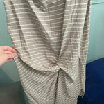 Mustard Seed NWT  side tie knot grey and white striped sleeveless top Bin11‎ Photo 4