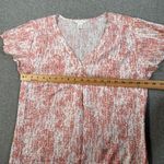 Caslon Dobby Flutter Sleeve Rayon Top Women's Small Pink/White V-Neck Photo 5