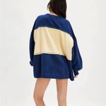 Free People Strawberry Sweatshirt Top Oversized Pullover Colorblock Oceana Sz M Photo 2