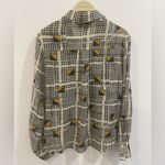 Gracia NWT  Geometric Black, White, and Gold Blouse sz Medium Photo 3