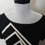 BCBG Maxazria black & white abstract midi dress size Small Photo 2
