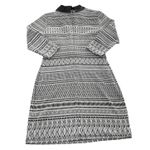 Luna  Dress Womens Large Geometric Pattern 3/4 Sleeve Stretch Collared‎ NWT Photo 1