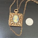 Vintage Unsigned Victorian Lady Cameo Pendant Necklace Photo 8