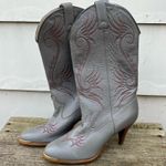 Vintage 80s Acme Gray High Heeled Cowgirl Western Boots 7M Size undefined Photo 3