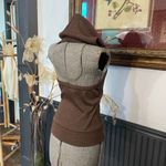 Old Navy Vintage Y2K  Brown Metallic Sleeveless Halter Hoodie Zip Vest - S 💚🎀 Photo 8