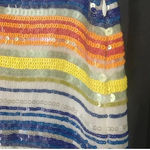 Vineyard Vines Sequin Stripe 100% Silk Formal Party Mini Skirt Size 00 XXS Photo 3