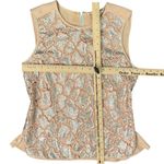 Rebecca Taylor  Sleeveless Tan Silver Sequin Demi Peplum Silk Tank Blouse size 6 Photo 8