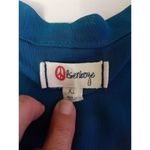 Olsenboye Blouse Size XL Womens Button down Sheer Pleated Turquoise Short Sleeve Photo 8