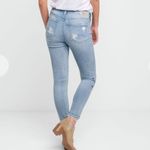 Silver Jeans Silver Blue Embroidered Floral Izzy Skinny Ankle Jeans 27 Photo 4