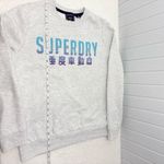 Superdry Light Gray Sweatshirt with Blue and Purple embroidered Logo Size 6 Photo 5