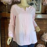 PINK CROCHET LACE SLEEVE & SHOULDER TUNIC (L) Size L Photo 0