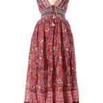 Free People NWT Real Love Maxi in Meadow Combo Floral Cotton Halter Dress L Photo 7