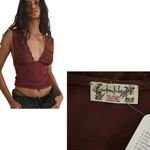 Free People  BROWN LACE LOUNGE CAMI TOP SMALL NEW WITH TAG Photo 5