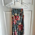 Lulus  Maxi Dress Floral Print Sage Green Pink White Smocked Straps Small Fairy Photo 4