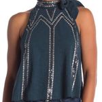 Free People glitter city tie neck tank top size small Photo 0