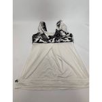 Lululemon Women's Active Tank Top Floral Workout Slit Back White Black Size 8 Photo 4