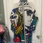 Denim Dress with Colorful Sleeves from runway in NY Blue Size L Photo 2