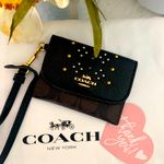 Coach  Black and Brown Wristlet with Gold Accents Photo 3