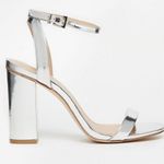 ASOS Hermione Silver Mirror Block Heel Sandals Photo 2