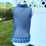 Chico's  Lilly Lace Vest Indigo Blue size 8 Photo 10