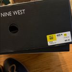 Nine West Black Lace-Up Boots with Cream Details Photo 5