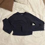 Adanola  Blue/Grey Long Sleeve Crop Top Photo 1