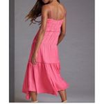 Anthropologie NWOT  Ruched Tiered Satin Slip Midi Dress Size 6 2382 Photo 2