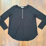 Zenana MATERNITY black long sleeve maternity tee shirt, size L Photo 2