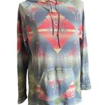 CHAPS Multicolor Aztec Southwestern Thermal Waffle Knit Pullover Hoodie Size S Photo 3