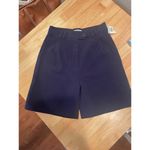 4th & Reckless Zane Trouser Shorts High Rise Pleated Navy, Size 6, B80 Photo 7