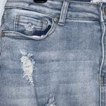 Bamboo  Mini Blue Denim Distressed Fringe Hem Jean Skirt Jr’s Size 11 Photo 3