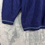 Vintage Spunky Made in USA Blue Knit Striped Sweater One Size/ Large Photo 4