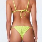 New! Set! It's Now Cool the frill tri eco neon lime rib bikini, size XL Green Photo 4