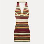 ZARA Striped Halter Mini Dress Photo 11