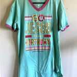 Jadelynn Brooke  Holiday Christmas GO JESUS ITS YOUR BIRTHDAY Gown Sleepshirt S-M Photo 0