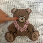 Hollister  Small White Teddy Bear Lei Oversized One Shoulder Sweater, Loose Knit Photo 6