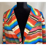 Love Spell 3X Colorful Stripe 1 Button Jacket Pockets Santa Fe Southwestern Boho Red Photo 2