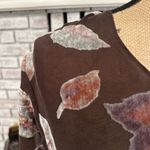 Vintage Collezioni Italy Velvet Burnout Semi Sheer Silk Top Medium Leaves Brown‎ Brown Photo 12