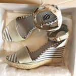Marina Yachting women's size 41 EU leather wedge heels boating nautical sandals White Photo 0