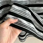 Talbots T by  Black & White Striped Heathered Short Sleeve Tee Twist Keyhole Back Photo 9