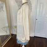 Lilly Pulitzer Cream White Embroidered Boho Silky Top Hollis Tunic Blouse M Photo 2