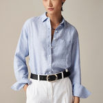 J.Crew  Garcon classic shirt in Baird McNutt Irish linen French Blue Size 00 Photo 0