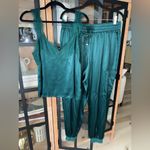 Cami NYC  Silk lace tank top joggers pants trousers pine emerald elsie set Photo 6