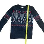 Hollister Women Sweater XS Black Aztec Print Crew Neck Northwest Winter Warm Photo 3