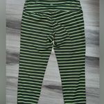 Athleta  Chaturanga Green Striped Stretch Women’s Capri Workout Leggings Gym Pant Photo 3