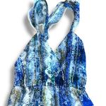 Tularosa Revolve Willa open back criss cross ruffle watercolor midi dress Size S Photo 2