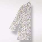 H&M  Floral Cotton Button-Up Midi Shirt Dress Size S Purple‎ Cream Photo 5