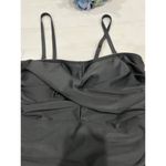 Black One Piece Swimsuit Ruched Tummy Control Spaghetti Strap XL Black Photo 2