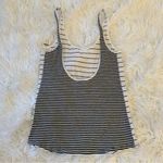 PINK - Victoria's Secret VS PINK Mixed stripe white / black scoop back loose flowy crop tank Photo 4