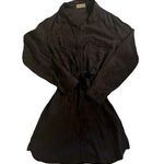 Bella Dahl  Mini Shirt Dress Women's Slate Gray Tie Waist Small Photo 0